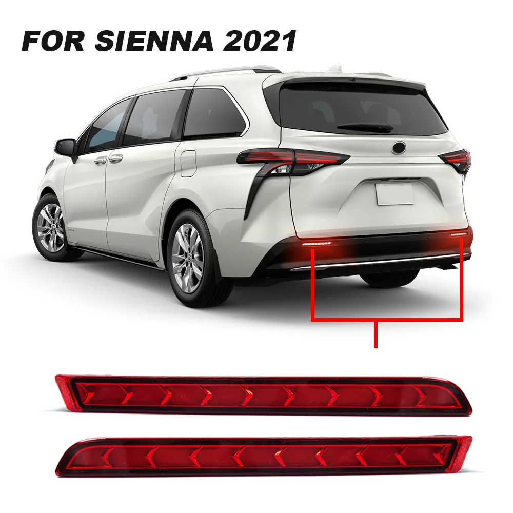 

Для Toyota Sienna 2021 2 шт. Автомобильный светодиодный задний бампер дальнего стоп-сигнала DRL Streamer указатель поворота задний противотуманный фонарь 12 В дневные фонари
