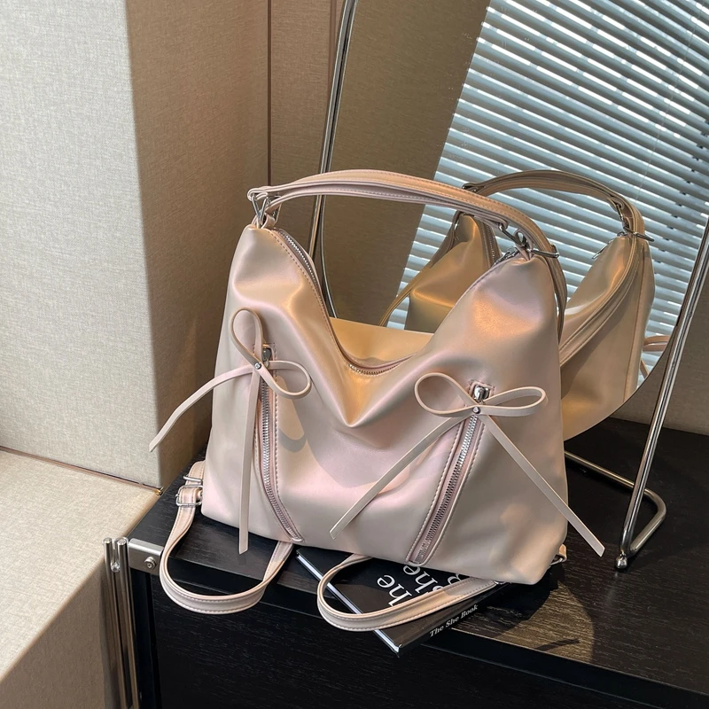 

Nylon Bow Zipper Tote Bags New Simple Fashion Women's Bags on Sale 2025 Brand Sense of Luxury Commute Versatile Shoulder Bags