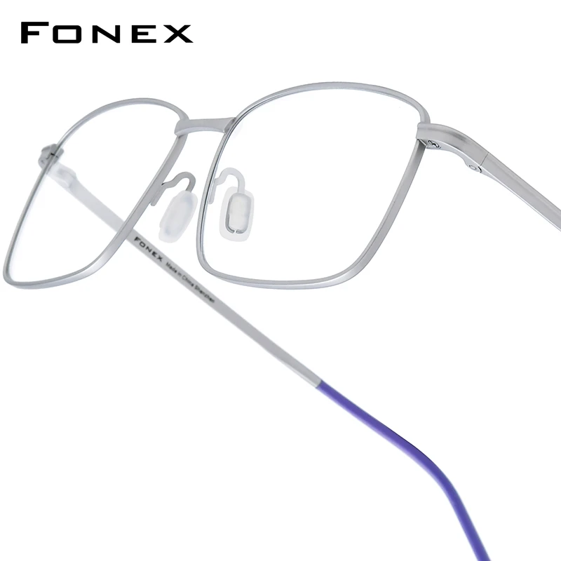 FONEX Pure Titanium Glasses Frame Men Brand Design Square Eyeglasses Full-Rim Ultralight High Quality Japanese Eyewear 85705