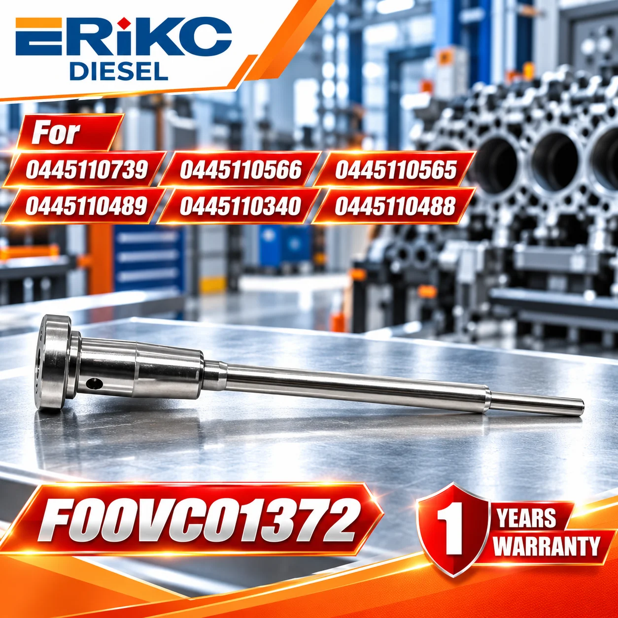 Nozzle Check Valve F00VC01372 Diesel Injector Control Valve F 00V C01 372 for 0445110739 0445110488 0445110566 0445110565
