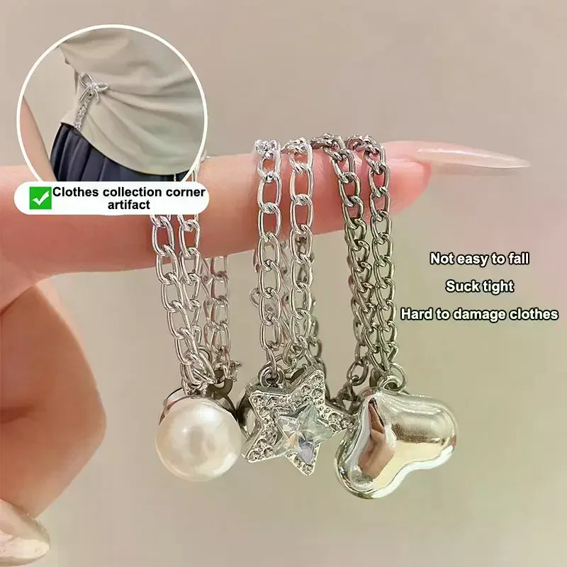 Magnetic Clothing Fit Adjustment Clips Detachable Nail Free Durable Length Shortening Tool for Gift Women Girl Outfit Modify