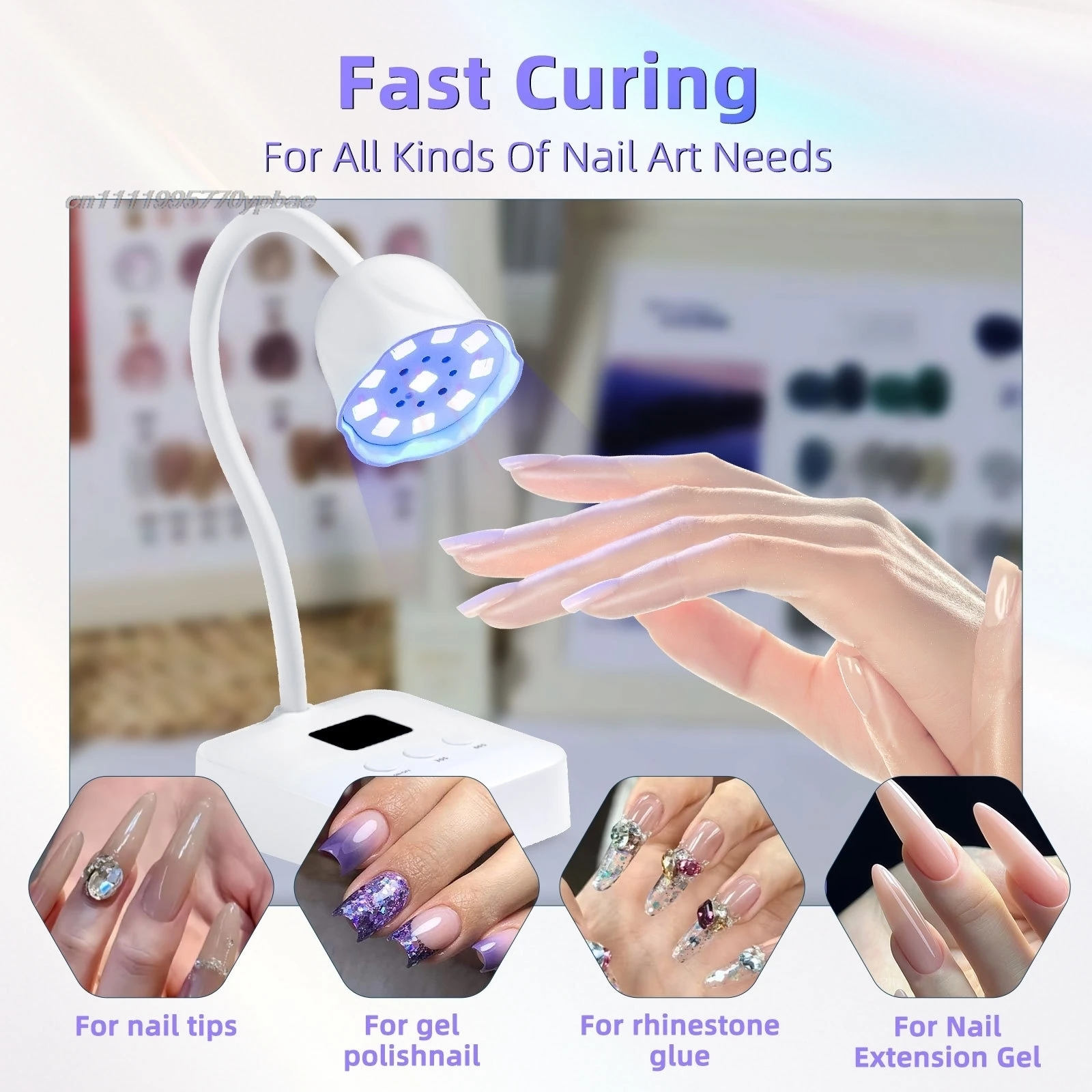 LED Nail Lamp 30W Rechargeable UV Gel Polish Dryer 360 Flexible Gooseneck Smart Sensor Flash Cure Machine For Salon Home