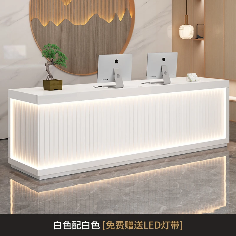 

Light luxury company front desk reception desk commercial bar counter cabinet simple modern beauty salon desk clothing store cas