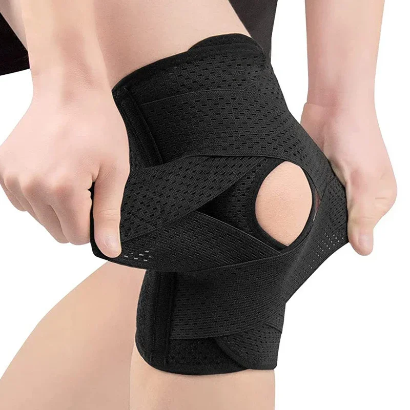 1PC Sports Kneepad Men Women Pressurized Elastic Knee Pads Arthritis Joints Protector Fitness Gear Volleyball Brace Protector