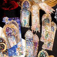 4Style 10Pcs/bag Light Vintage Fantasy Style Ice Crystals PET Foil Stickers Bookmarks Handbook Decoration Reading