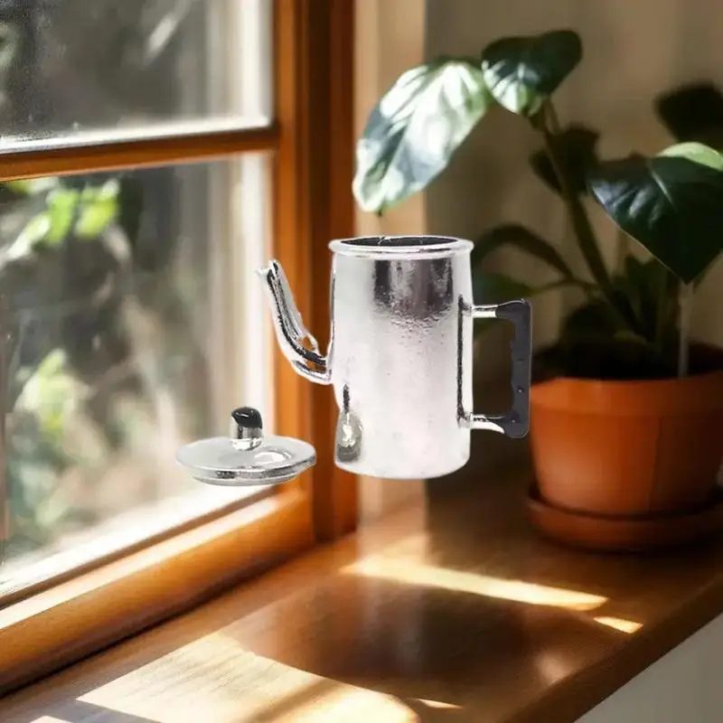 غلاية بيت الدمية الصغيرة 1:12 مع غطاء، ملحقات المطبخ للمنزل المصغر، ألعاب لعب الأدوار للأطفال، هدايا للاستخدام بنفسك #5