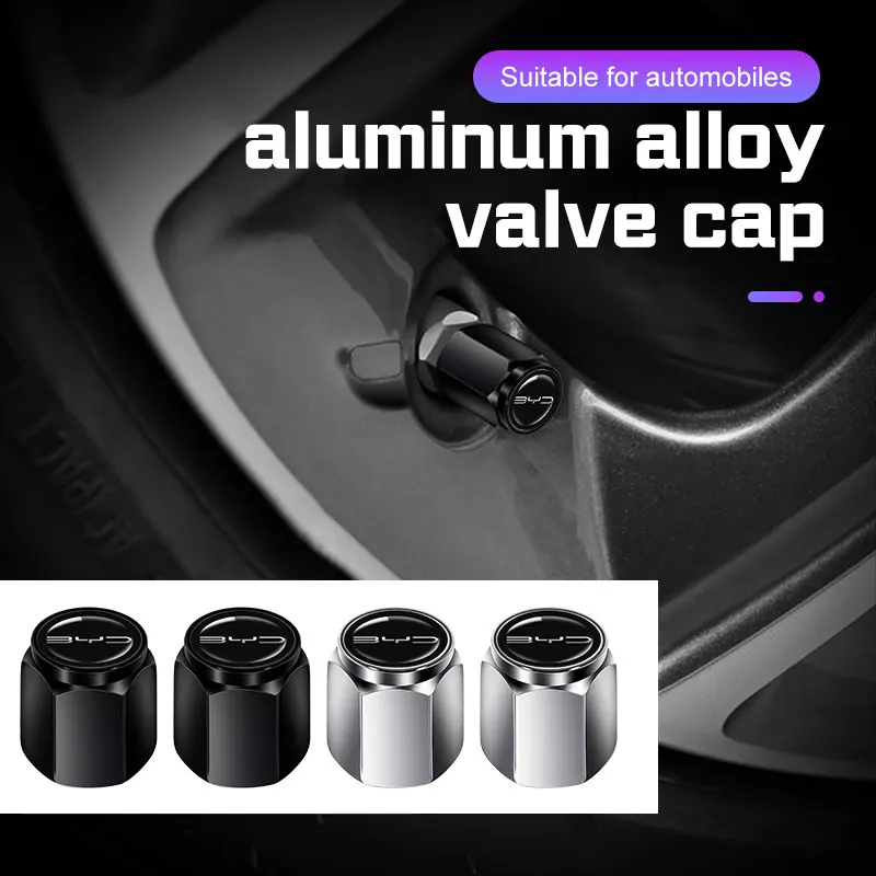 

Комплект из 4 водонепроницаемых металлических колпачков для ниппелей шин (колпачки на стержень) для BYD Song Plus, Atto 3, 4, Han EV, Tang DM, Qin, Seal, Dolphin