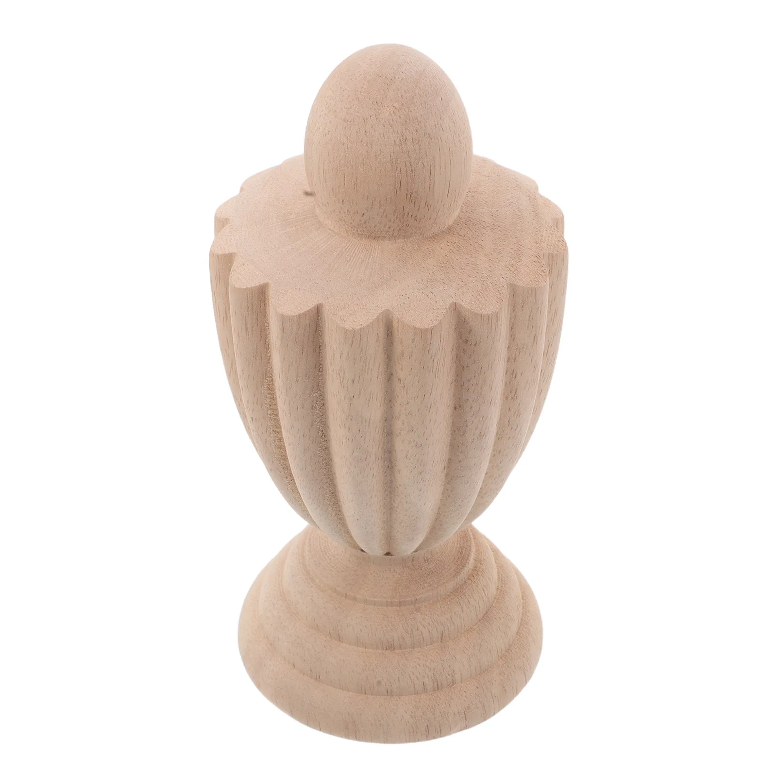 

Unfinished Wood Staircase Finials European Style Decorative Bed Post Railings Curtain Rods Flagpole Topper DIY Craft Finials