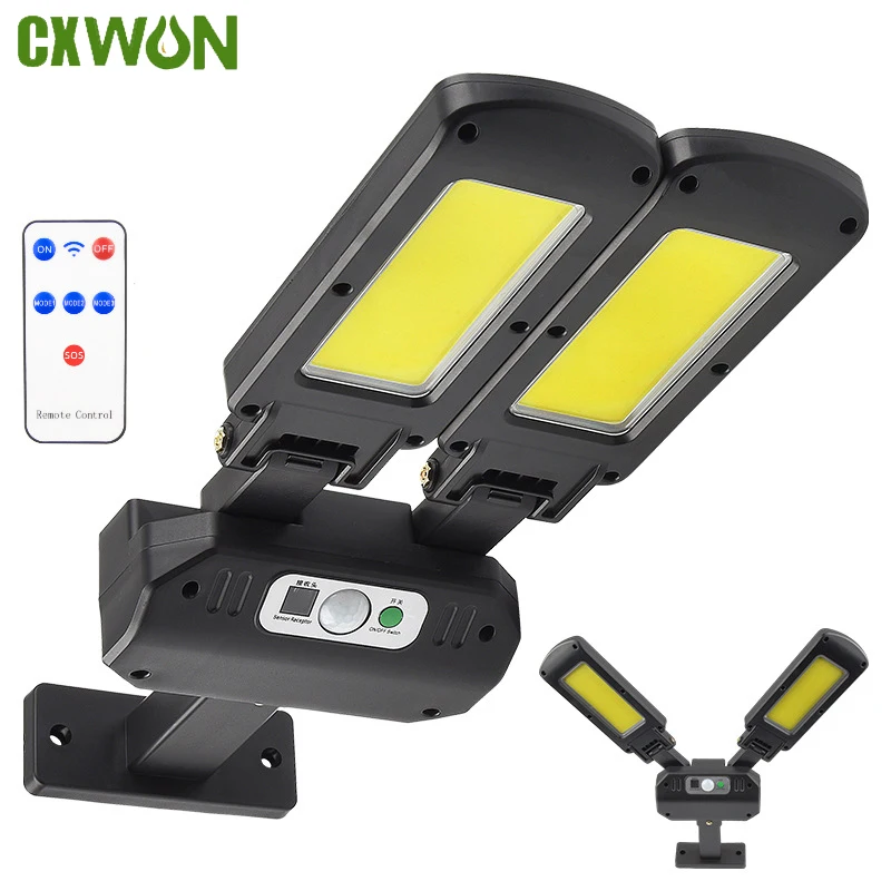 

200COB Solar Street Light Outdoor Rotatable Solar Lamp With Motion Sensor Sunlight Garden Garage Remote Security LED Flood Light