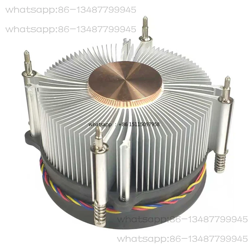 

Weighted copper core round press-down CPU radiator 1200 1151 1155 50 silent temperature control fan i7i5