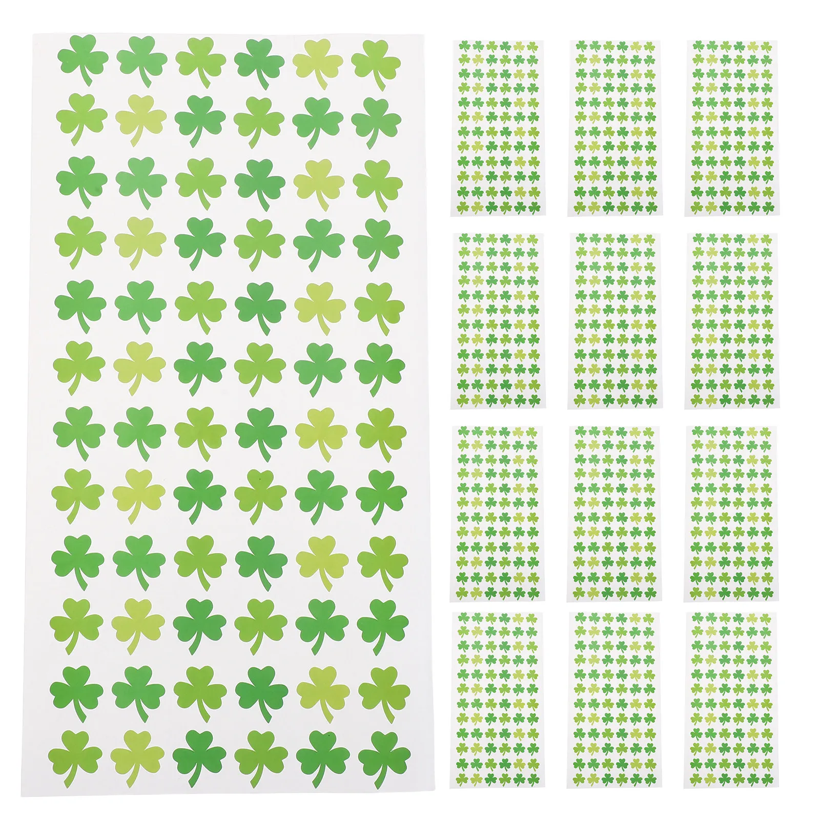 

50 Sheets Stickers Irish Shamrock Decals Lucky Clover Label Seals Seasonal Holiday Decoration Lucky Clover Label for Parties