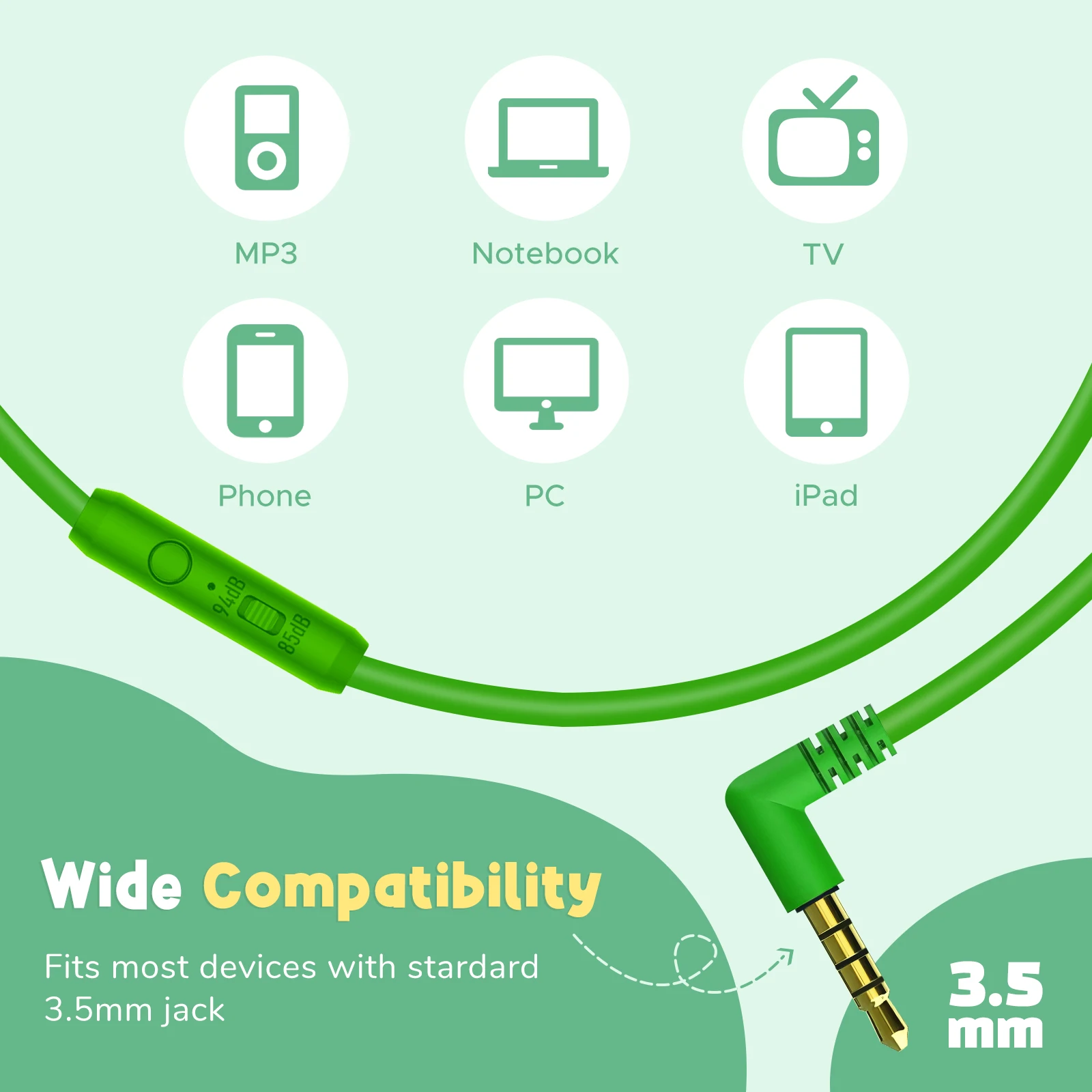 Anti-noise Wired Kids Headphones Foldable 3.5mm Wired Kids Headphones Gift Kids Noise Cancelling Headphones for iPad Computer