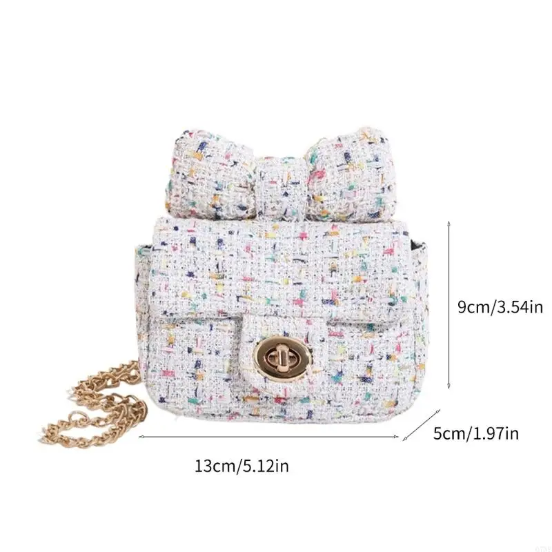 G7NB Koreanische Nette Bowknot Bunte Gestrickte Schulter Tasche Umhängetasche Handtasche Kleine Geldbörse mit Metall Kette für