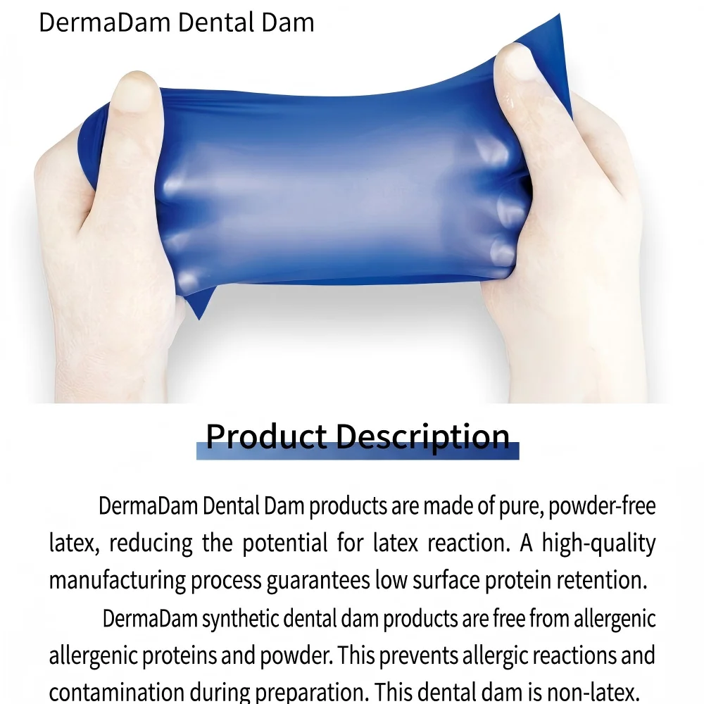 Стоматологическая резиновая пластина Ultradent DermaDam (латексная и синтетическая) 6x6 дюймов, высокоэластичная, устойч