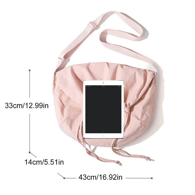 bolsa ombro nylon feminina bolsa casual com compartimentos organizados