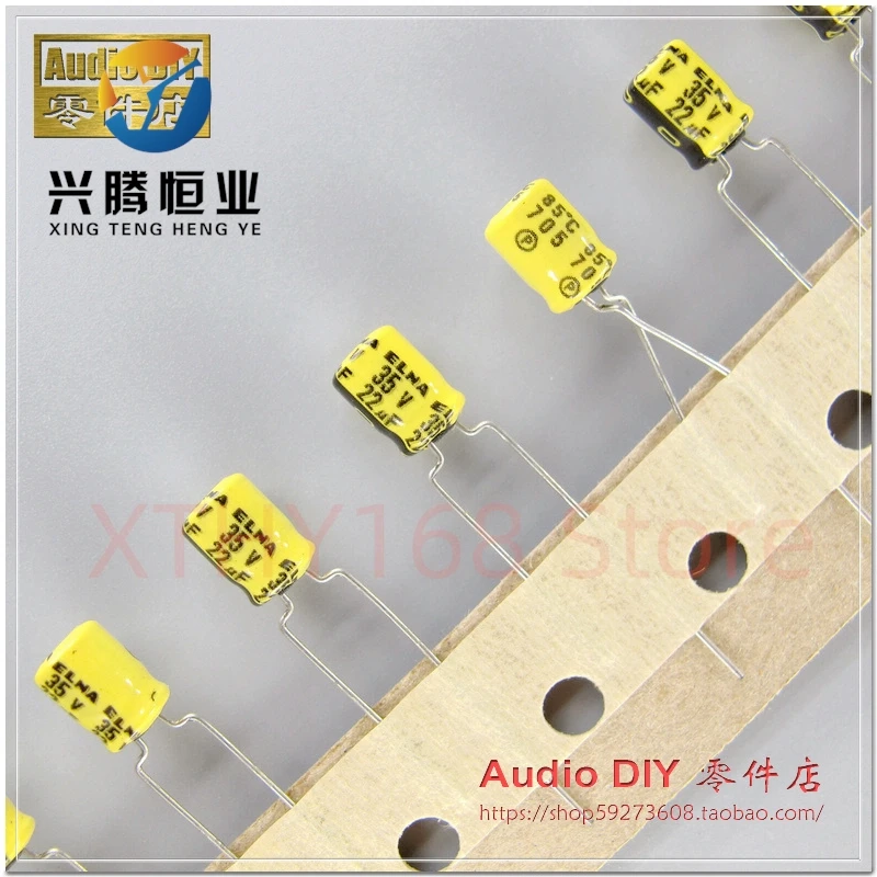 10pcs/lot ELNA yellow-skinned old RC2 series 22UF/35V small-sized electrolytic capacitor strip original box