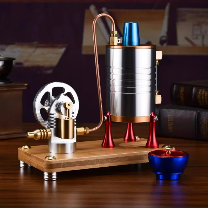 K006 Steam Engine Model with Boiler Retro Start Working Model Physics Experiment Toy for Adults Students