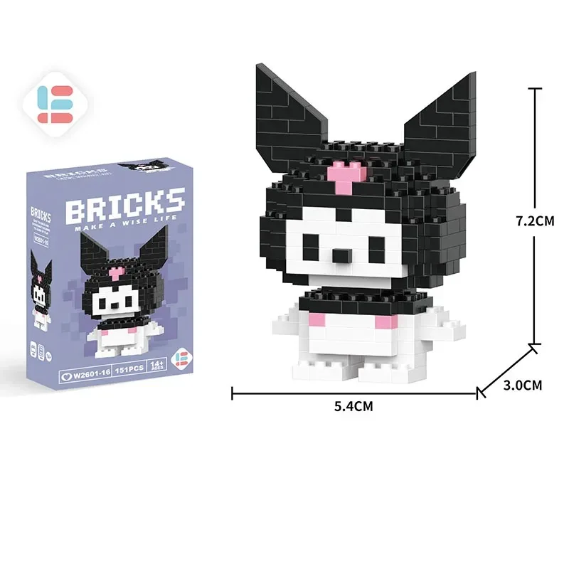 Sanrio Kuromi Lega Hello Kitty Spielzeug Bausteine Disney Mickey Mouse Club Anime Modellbausteine Spielzeug für Kinder Geschenke