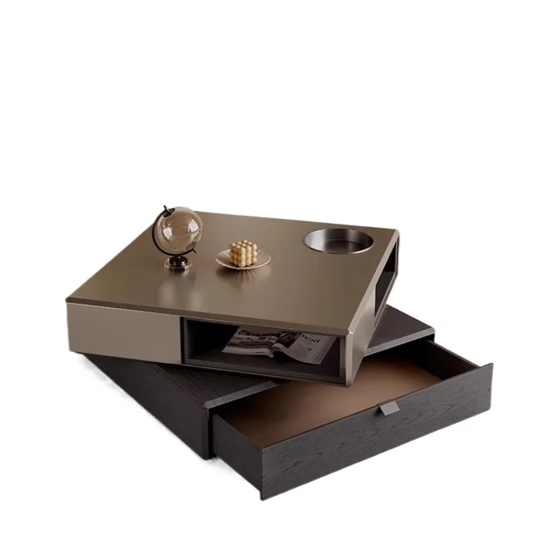 Italian modern simple Rubik's Cube coffee table 2025 living room light luxury rotating storage living room