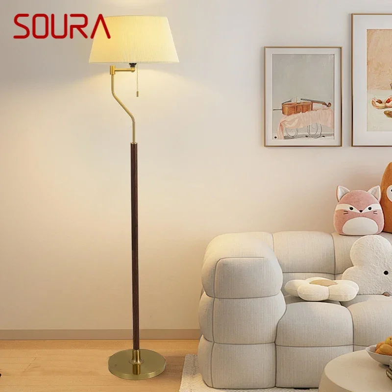 SOURA Contemporary Floor Lamp Luxury Living Room Bedroom Study Villa Hotel LED Retro Creativity Decorative Standing Light