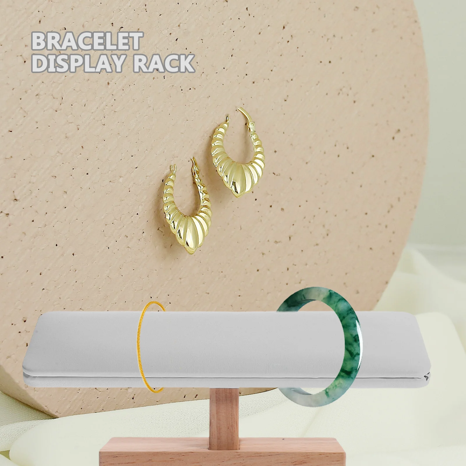 

Stylish Wood Bracelet Holder Stand Space Saving Jewelry Display Organizer for Watches Hair Accessories Scrunchies