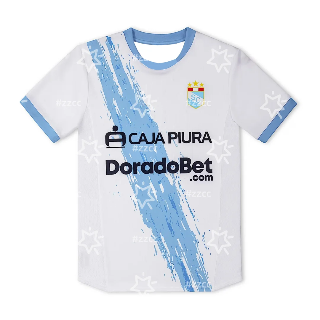 

25-26 Лига 1 Перу Спортинг Кристал домашняя футбольная майка Осенняя спортивная быстросохнущая мужская футболка Детская одежда Футболка Y2k Woman