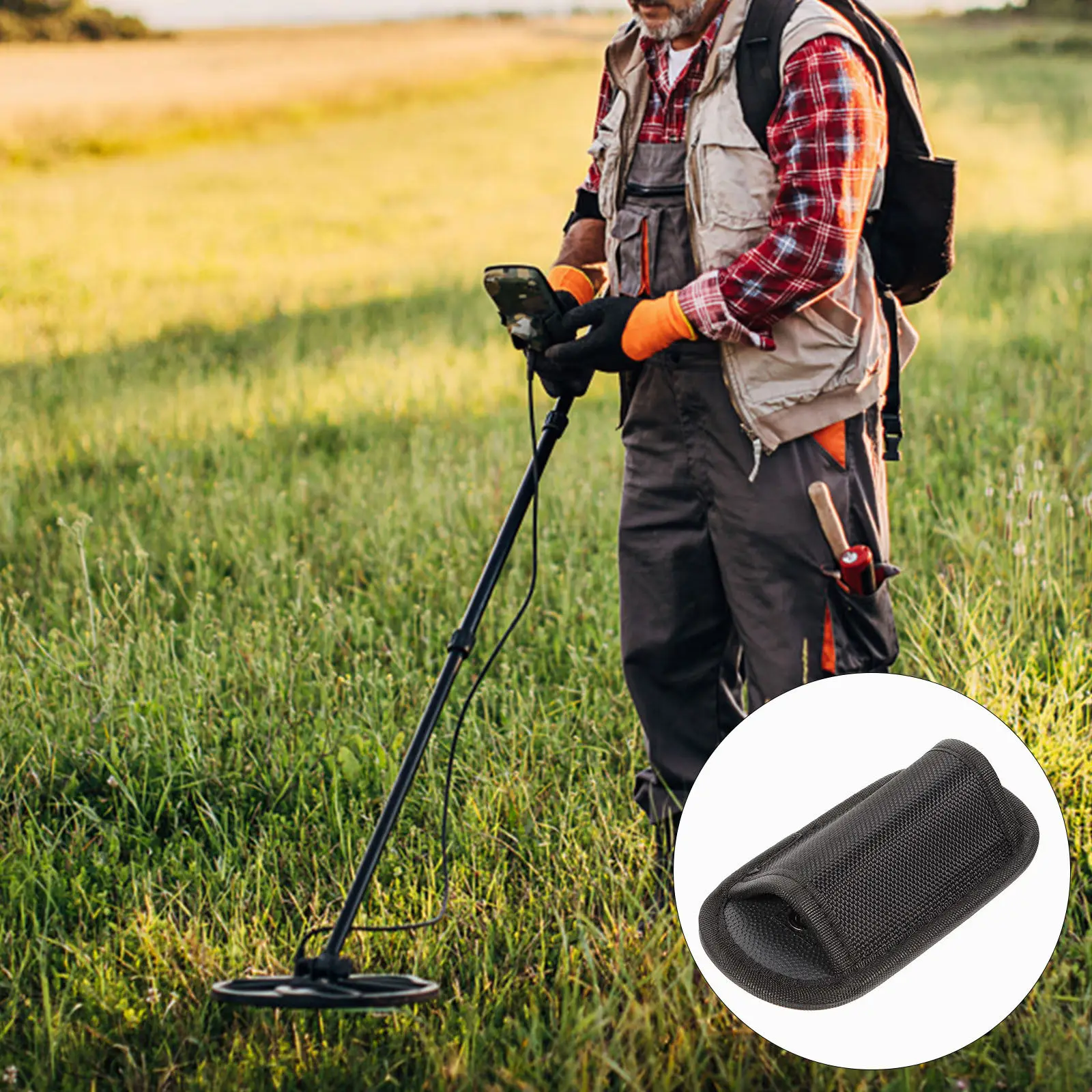 

Nylon Metal Cover Handheld Security Tester Sleeve Adjustable -Lost Waist Holster for Outdoor Soil Detection and