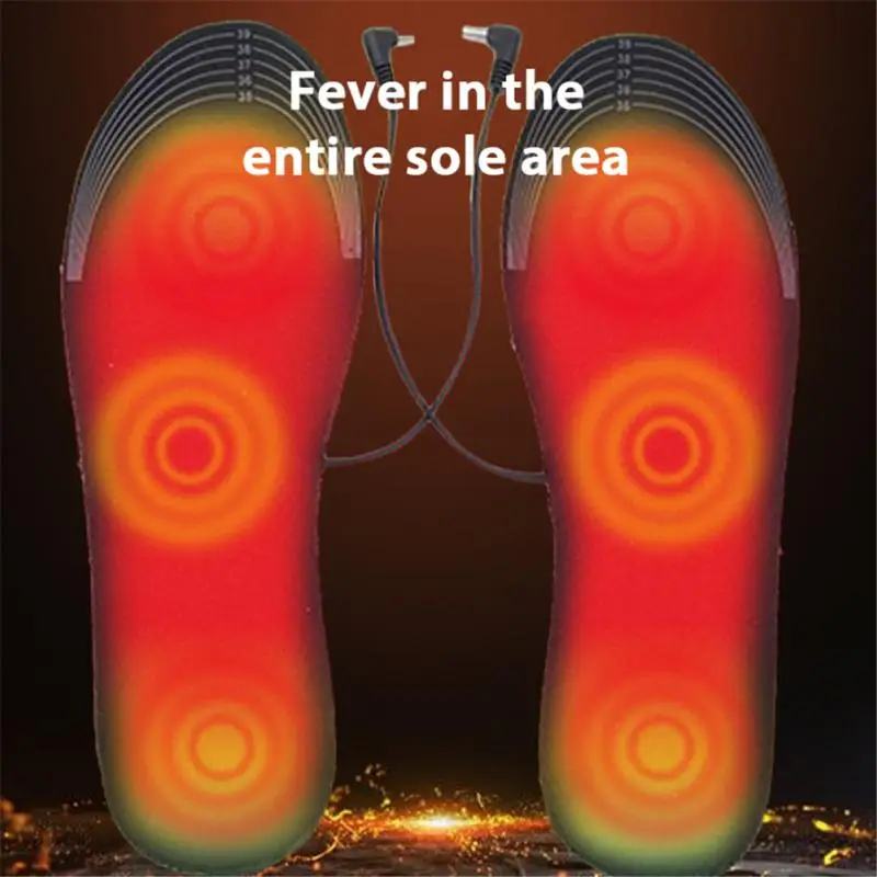 Rechargeable Electric Heated Insoles Adjustable Size Sock Pad Washable Heating Insoles Heating Foot Warmer for Hiking