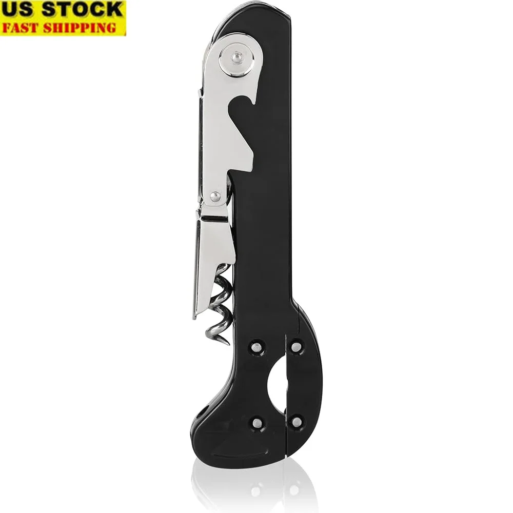 

Прочный штопор для официантов из нержавеющей стали с двойными петлями и резаком для фольги, идеальный ключ для вина, домашний бар, кухонные аксессуары