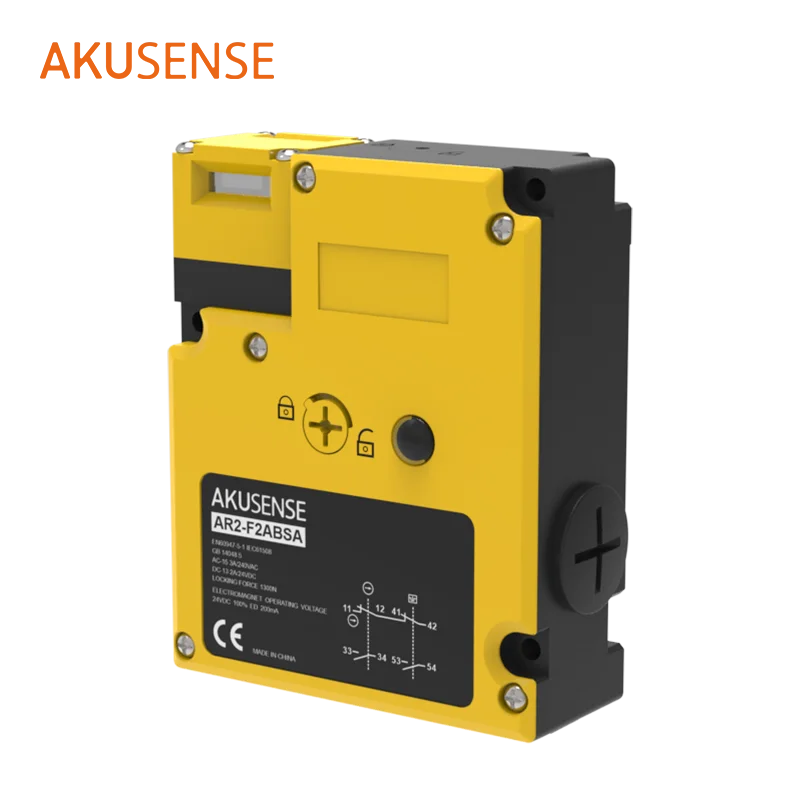 AKUSENSE AR2-F2ABSA Safety Switch IP67 Excellent Tensile Resistance Multi Contact Electromagnetic Locking Safety Lock Sensor