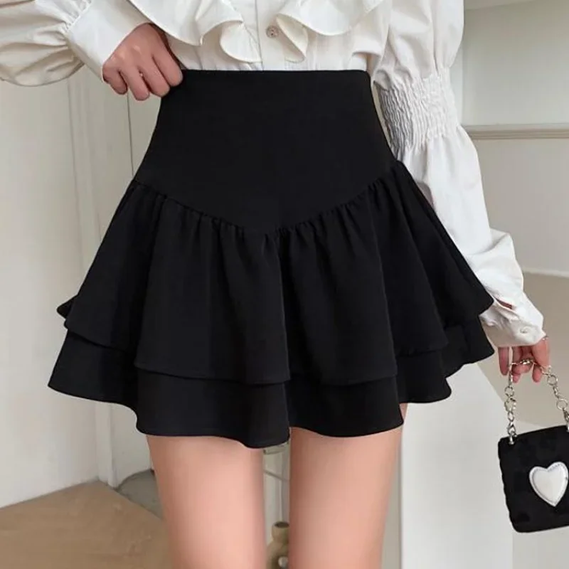 

Clothing Black Short Flare Skirts for Women Mini Womens Skirt Fashion Cheap Vintage A Line Korean Style Trend Harajuku Premium V