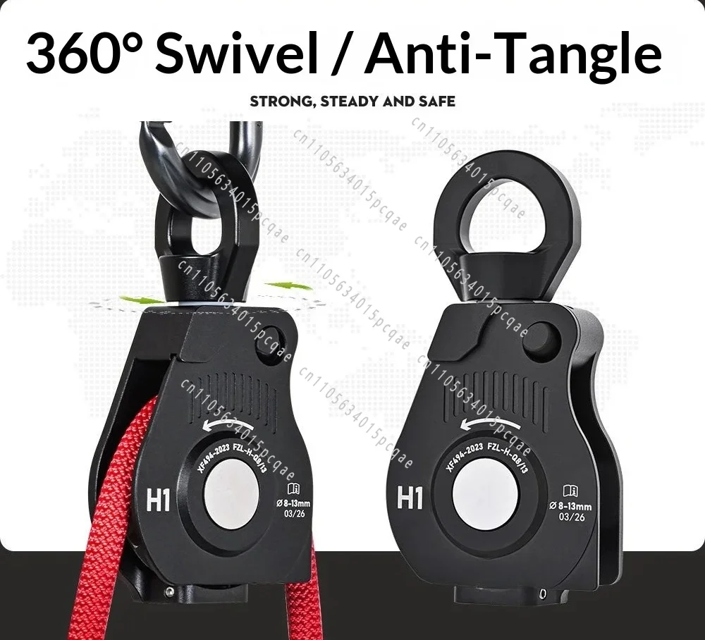Electric Rope Retractor Efficient Pulley Belt Universal Joint Non Knotting Suitable for Mountaineering/Climbing/outdoor