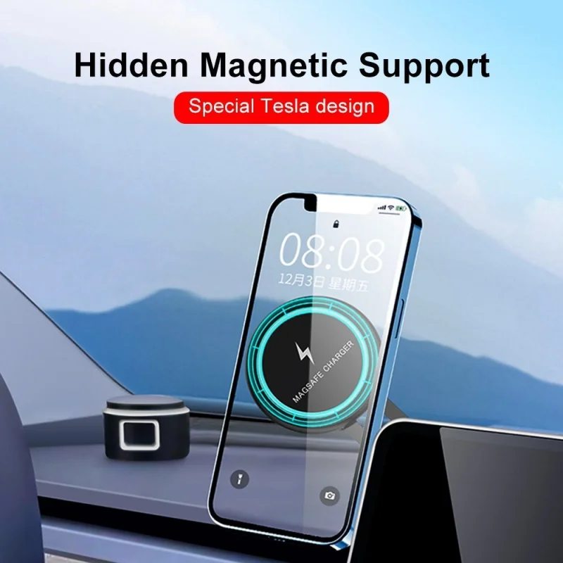 

Магнитный автомобильный держатель для телефона Magsafe, подставка для смартфона, поддержка GPS, складной кронштейн для телефона, вращающийся в автомобиле, для Tesla Model Y 3