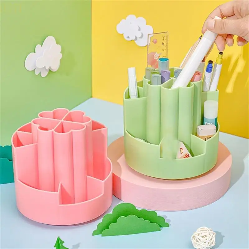 

H37F Rotatable Stationery Storage Cup Desk Containers Table Supplies Makeup Brush Holder Storage Bin