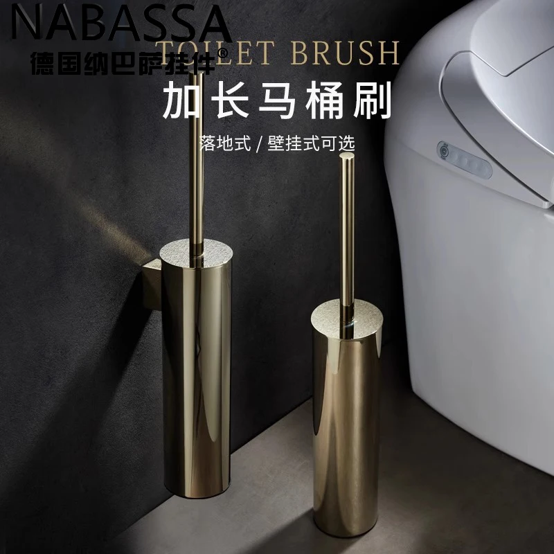 

304 Stainless Steel Toilet Brush Holder, Heavy Duty Bathroom Organizer for Home/Hotel, Rustproof Wall Mounted Broom Storage