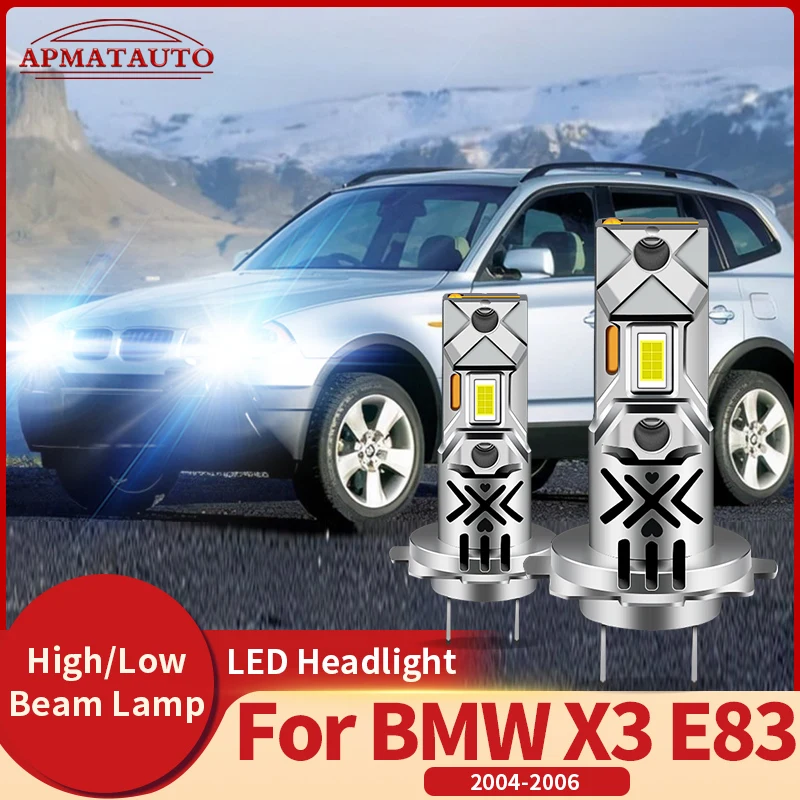 

2PCS 12V Plug&Play 20000lm For BMW X3 E83 2004 2005-2006 Canbus LED Headlight Light Hi/Low Beam lights 6500k Car Accessories