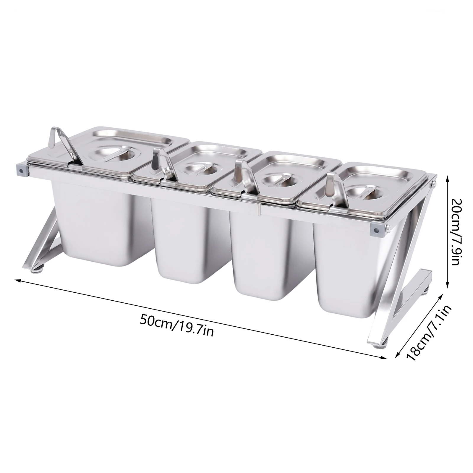 High-Quality Stainless Steel Spice Rack with 1/6 & 1/9 Pans, Space-Saving, Easy to Install and Clean, Perfect for Kitchen or