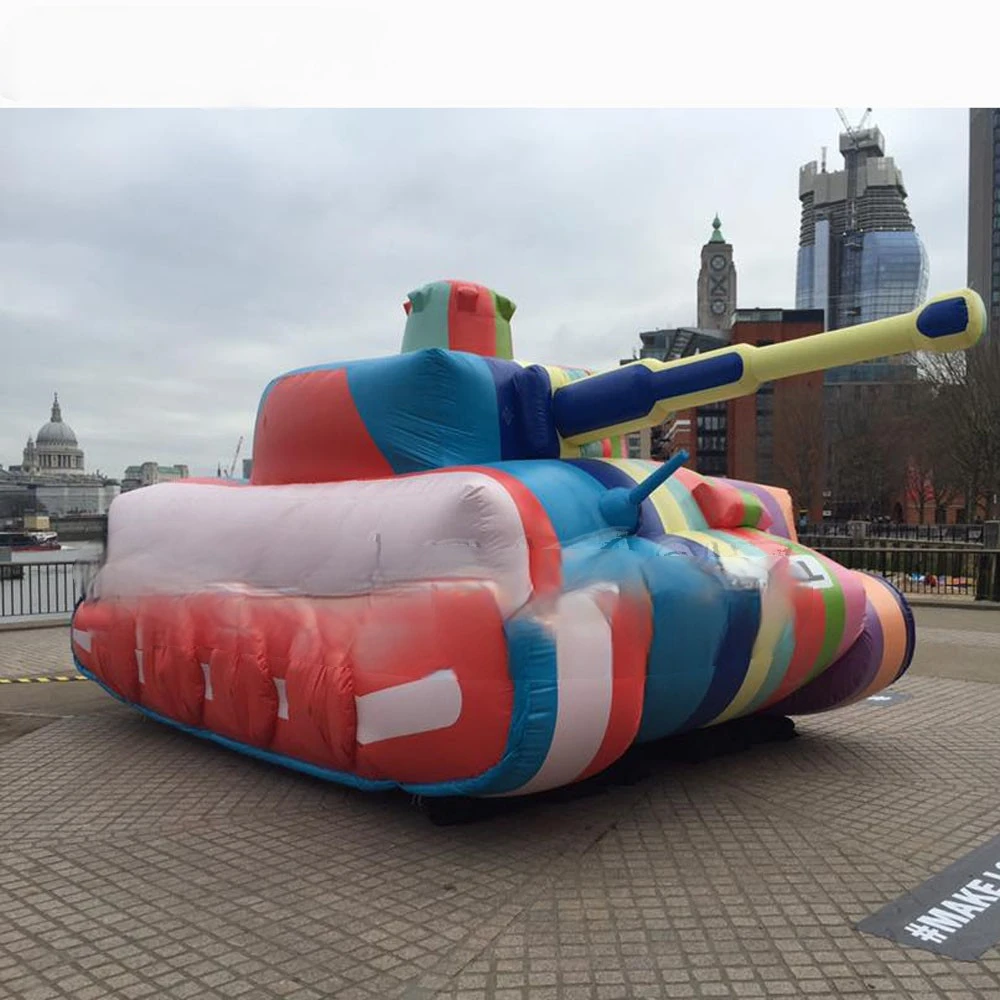 show activitiesUsed for high-tech  decoration or advertisement, rainbow color large inflatable tank, inflatable tank armored mod