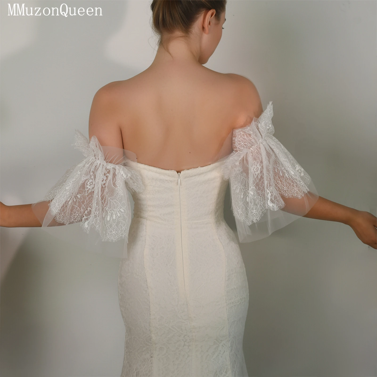 

TOPQUEEN Bridal Lace Gloves Superior 2 Layer Gloves Detachable Women Beauty Pageant Performance Accessories Mariage Vm63