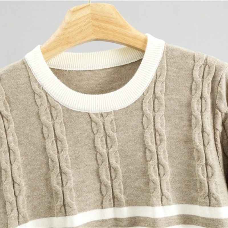 Gestreiften Pullover Pullover Set Frauen Kleidung Herbst Winter Neue Mode Twist Lose Breite bein Hosen Zwei Stück Sets Frauen outifits