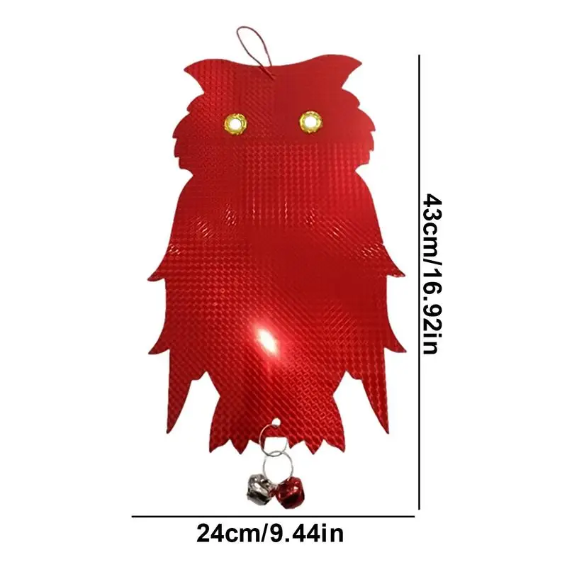 Decoy Owl To Scare Birds Hang Reflective Owl With Bell Realistic Bird Blinder Decorative Garden Supplies For Swallow Hawks