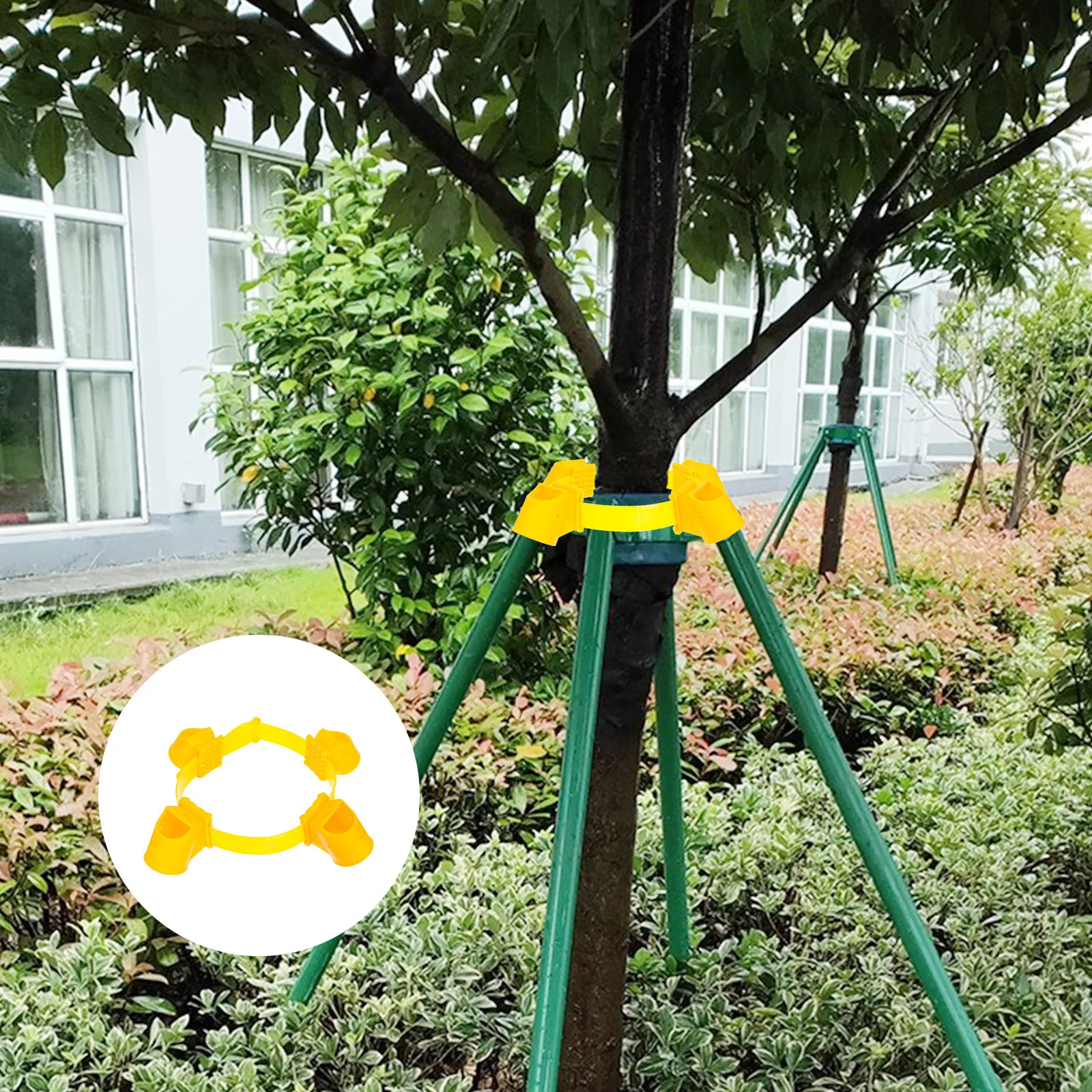 1Set Long-Lasting Tree Supportive Holder with Enhanced Bearing Surface Slope-Designed Cup Sleeve Tree Fixator for Landscape
