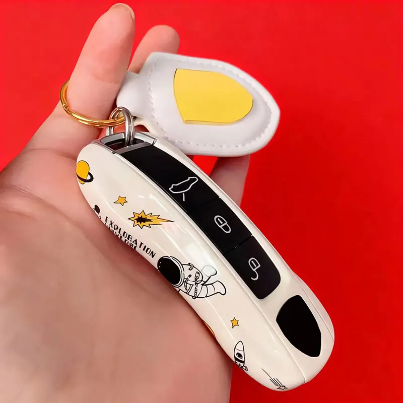 Car Remote Key Case Cover Protective 3pcs Set for Pors Che a Panamera Cayenne Macan 718 911 Taycan Cayman Boxster Carrera Spyder