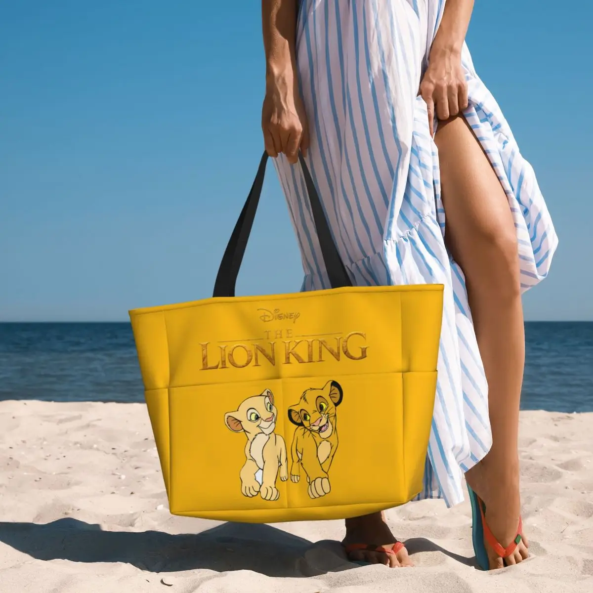 Custom Large The Lion King Tote Bag Women Shopping Shoulder Beach Gym Travel Bag