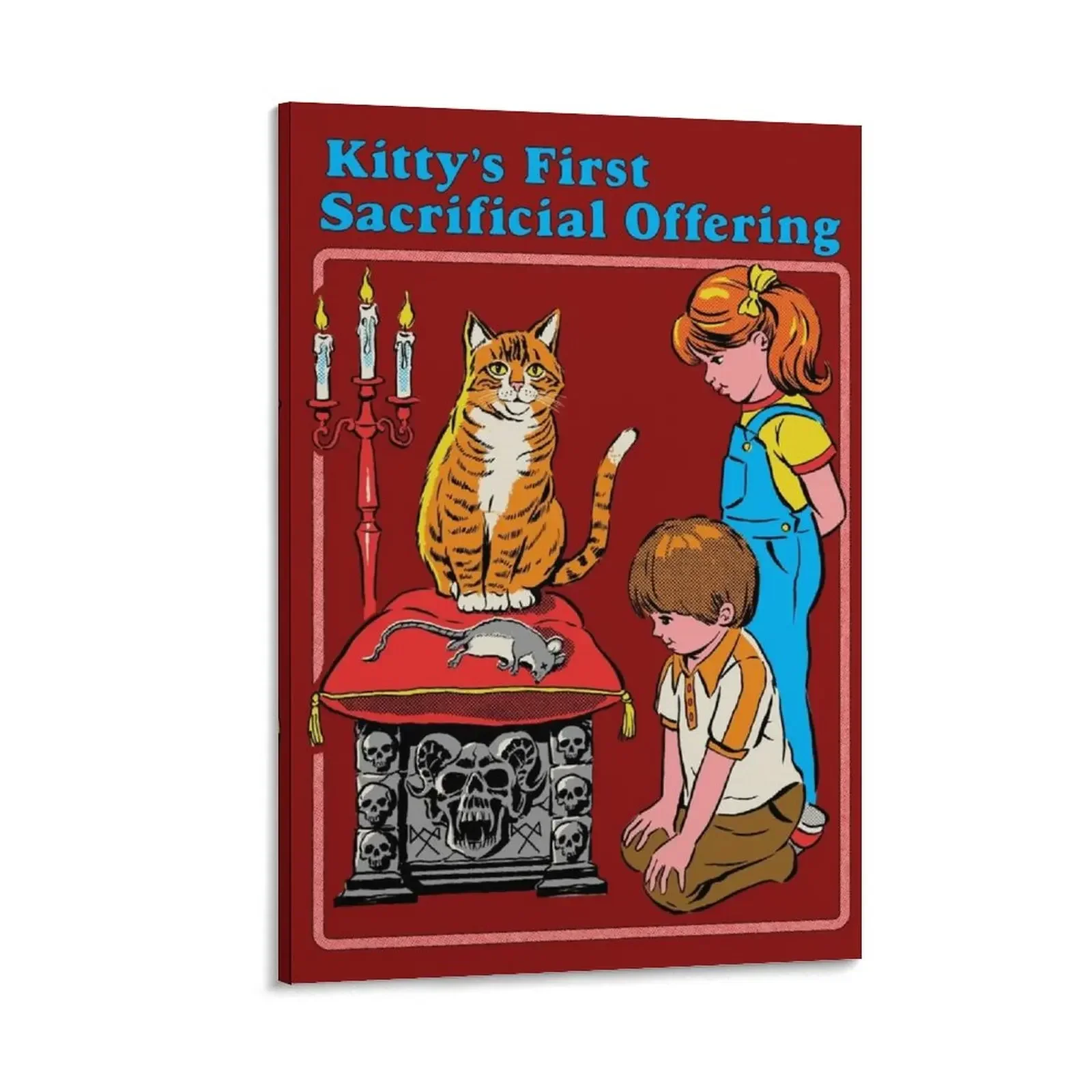 

Kitty's First Offering Canvas Painting aesthetic room bedroom decor home decorations and organization Decor for room