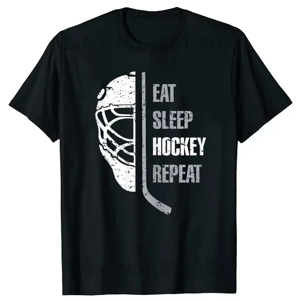 Funny Hockey Player Retro Goalkeeper O-Neck Cotton T Shirt Men Casual Short Sleeve Tees Tops Harajuku Streetwear T-shirt