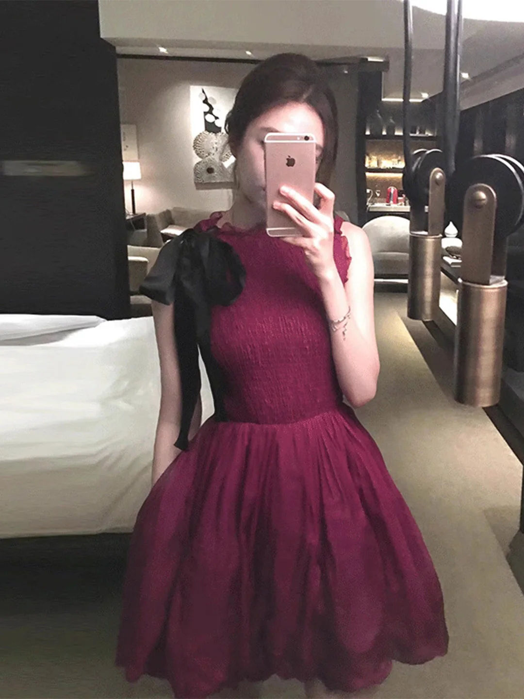 

Korean Sle round Ne Svel Dr Women's Summer New Faion Slimming ort Skirt Versatile Knot mid Waist A...