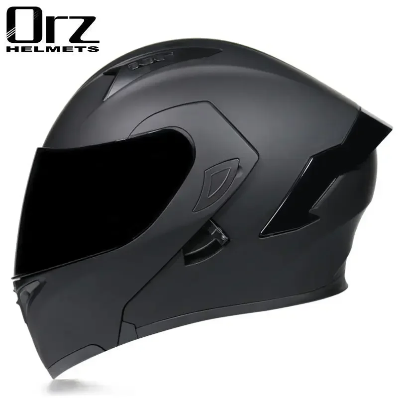 Hot Sales ORZ Fashion Motorcycle Helmet With Bluetooth Dual Mirror Film Head Helmet Men's Women Motorcycle Four Season Tail Wing