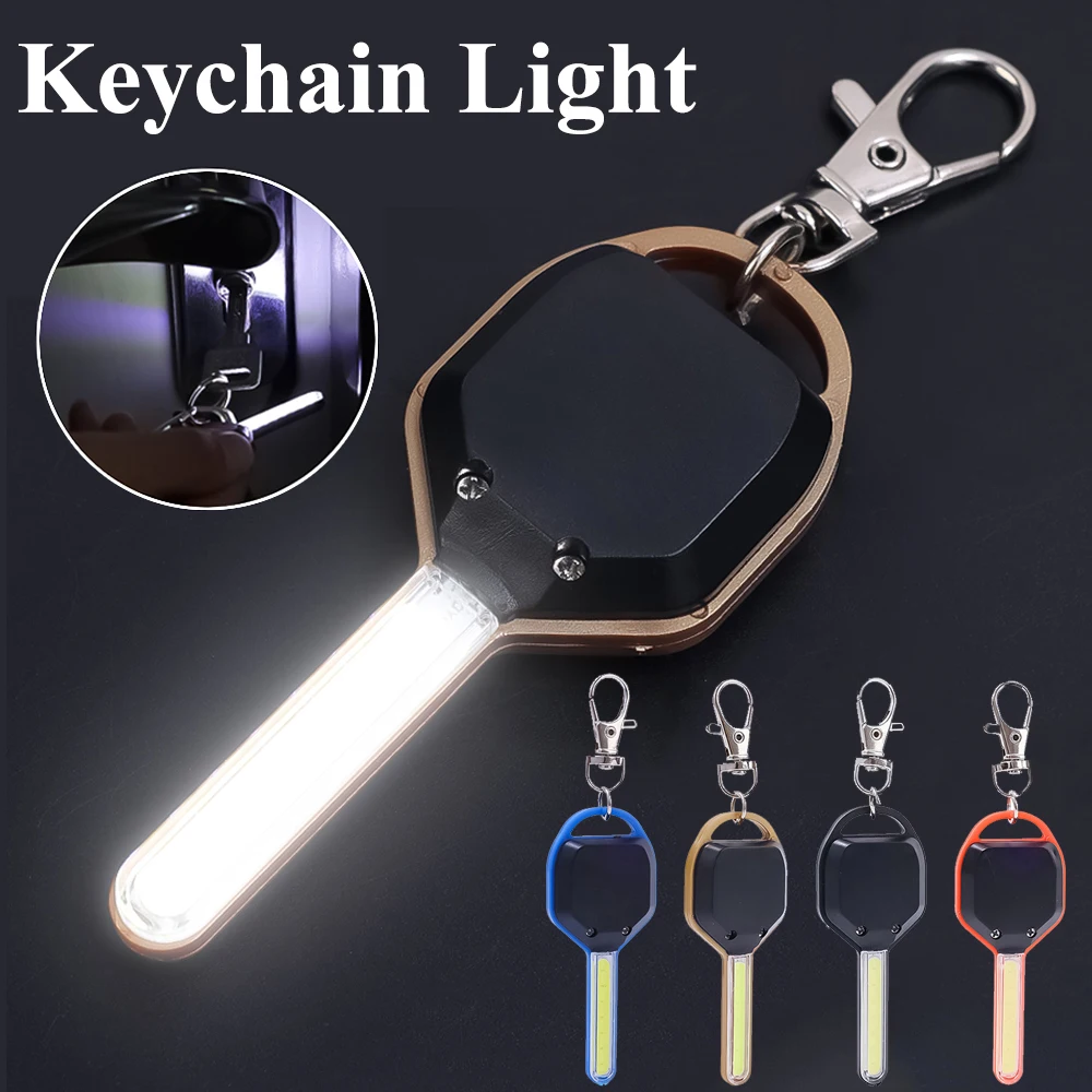 Mini lampe de poche COB LED porte-clés, petite torche, lumière de secours extérieure, lampe de poche porte-clés