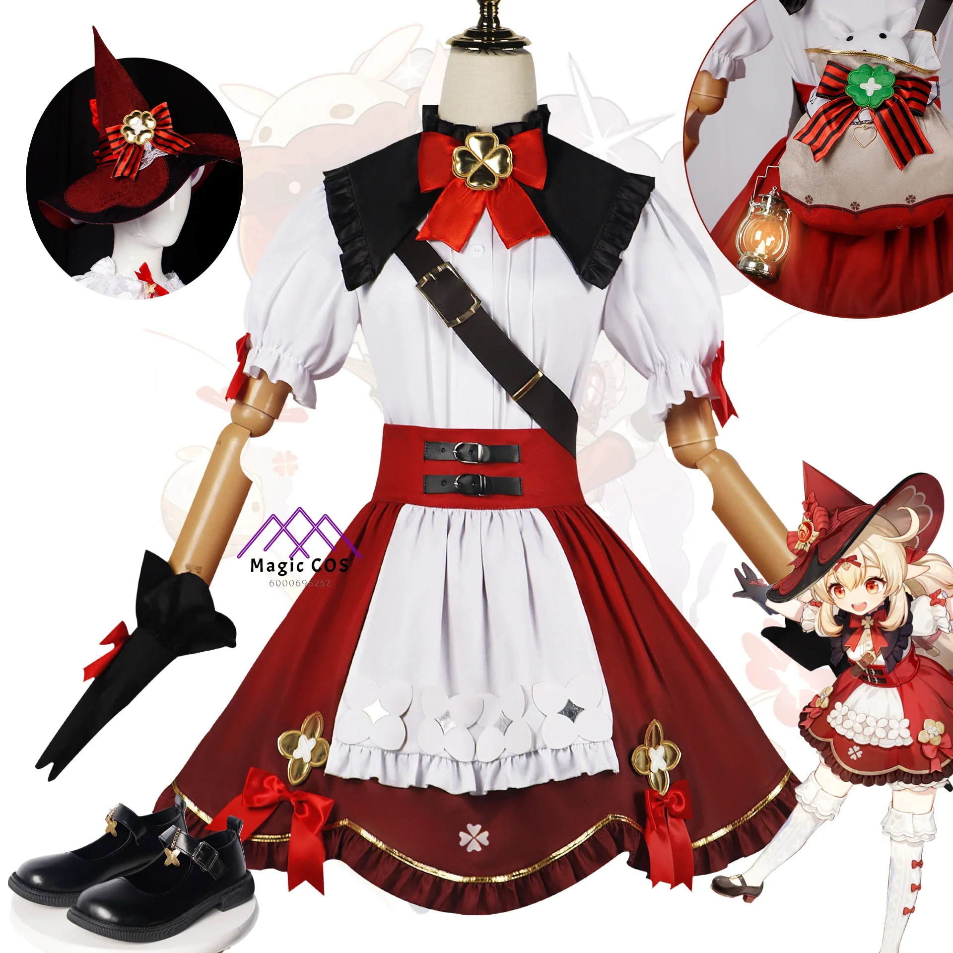 

Genshin Impact Klee Cosplay Blossoming Starlight Anime Outfits Costume for Women Uniform Halloween Party Live Hot Cos Costumes